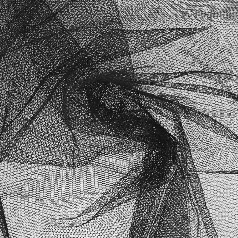 Coupon 3m Tulle Uni Noir Grande Largeur