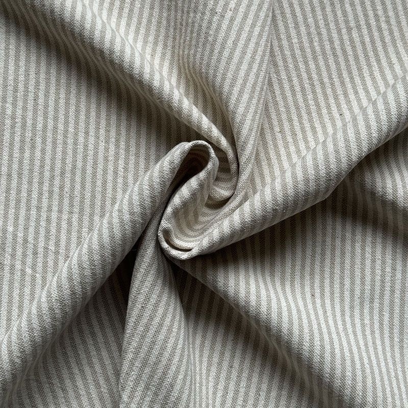 Coupon 3m Tissu Simone Rayures Fines Ficelle