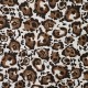 Coupon 3m Tissu Crêpe Viscose Imprimé Marron
