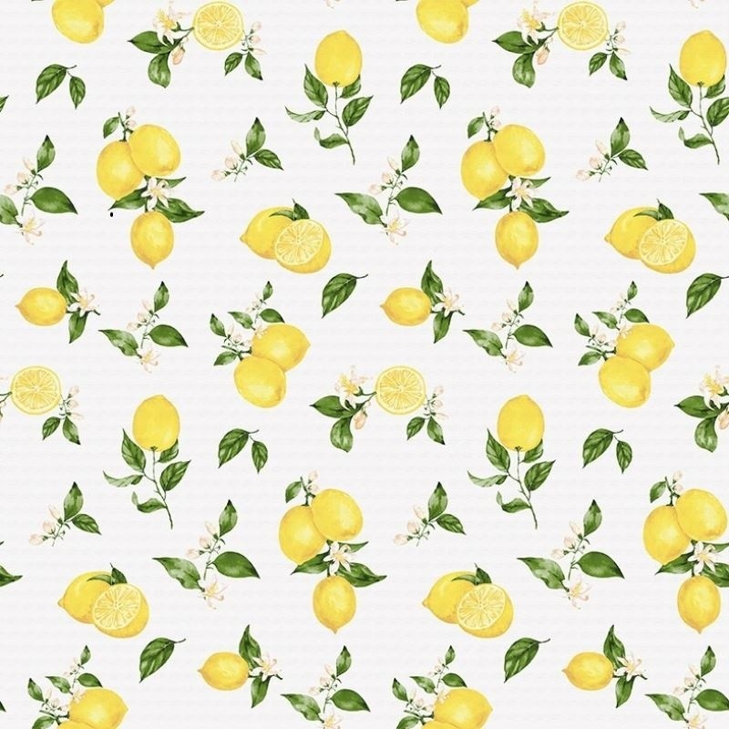 Coupon 3m Tissu Enduit Limonada Citrons Jaunes 