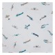 Coupon 3m Tissu Jersey de Coton Imprimé Avion Blanc 