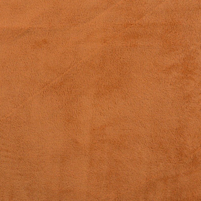 Coupon 3m Tissu Sweat Reversible Uni Cognac 