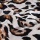 Coupon 3m Tissu Satin de Viscose Imprimé Léopard Sable