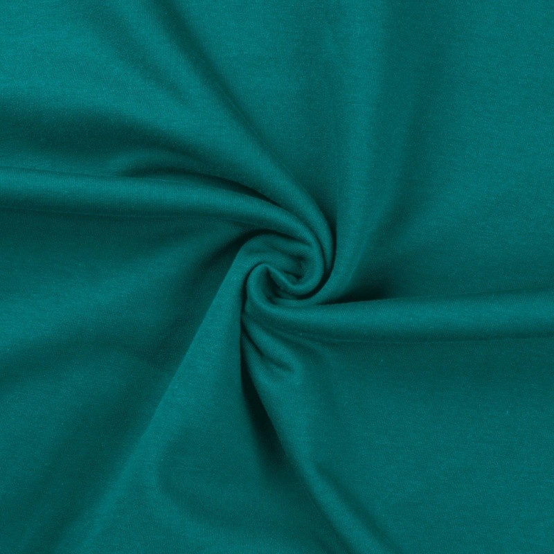 Coupon 3m Tissu Sweat French Terry Bleu Vert