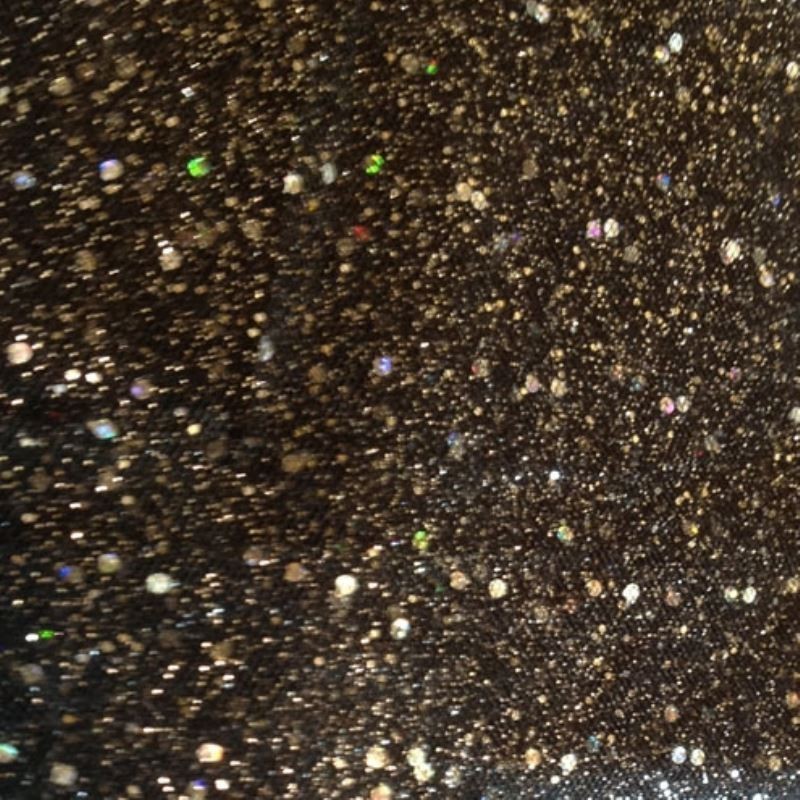 Coupon 3m Tulle Paillettes Noir Argent