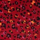 Coupon 3m Tissu Twill de Viscose Imprimé Léopard Rouge