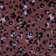 Coupon 3m Tissu Twill de Viscose Imprimé Léopard Lilas